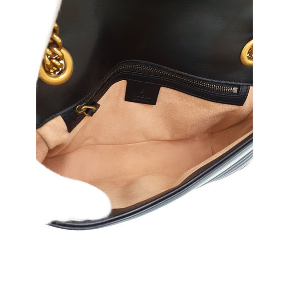 Gucci GG Marmont Quilted Small Shoulder Bag Chain Black - Picture 3 of 9